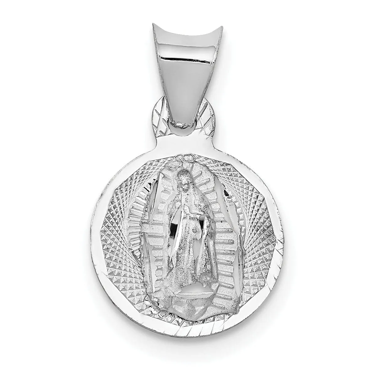 14k White Gold Our Lady of Guadalupe Pendant