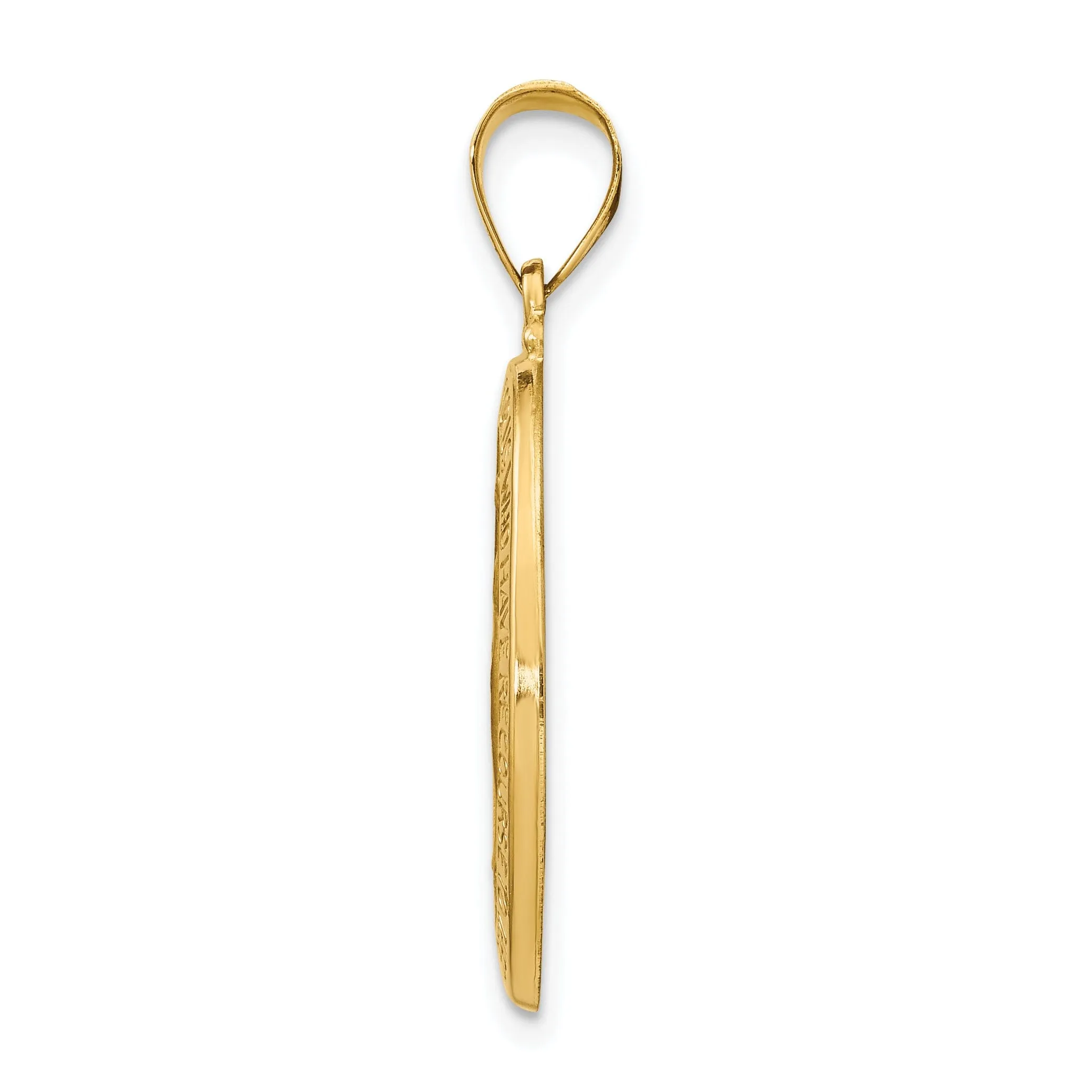 14k Yellow Gold Miraculous Medal Pendant