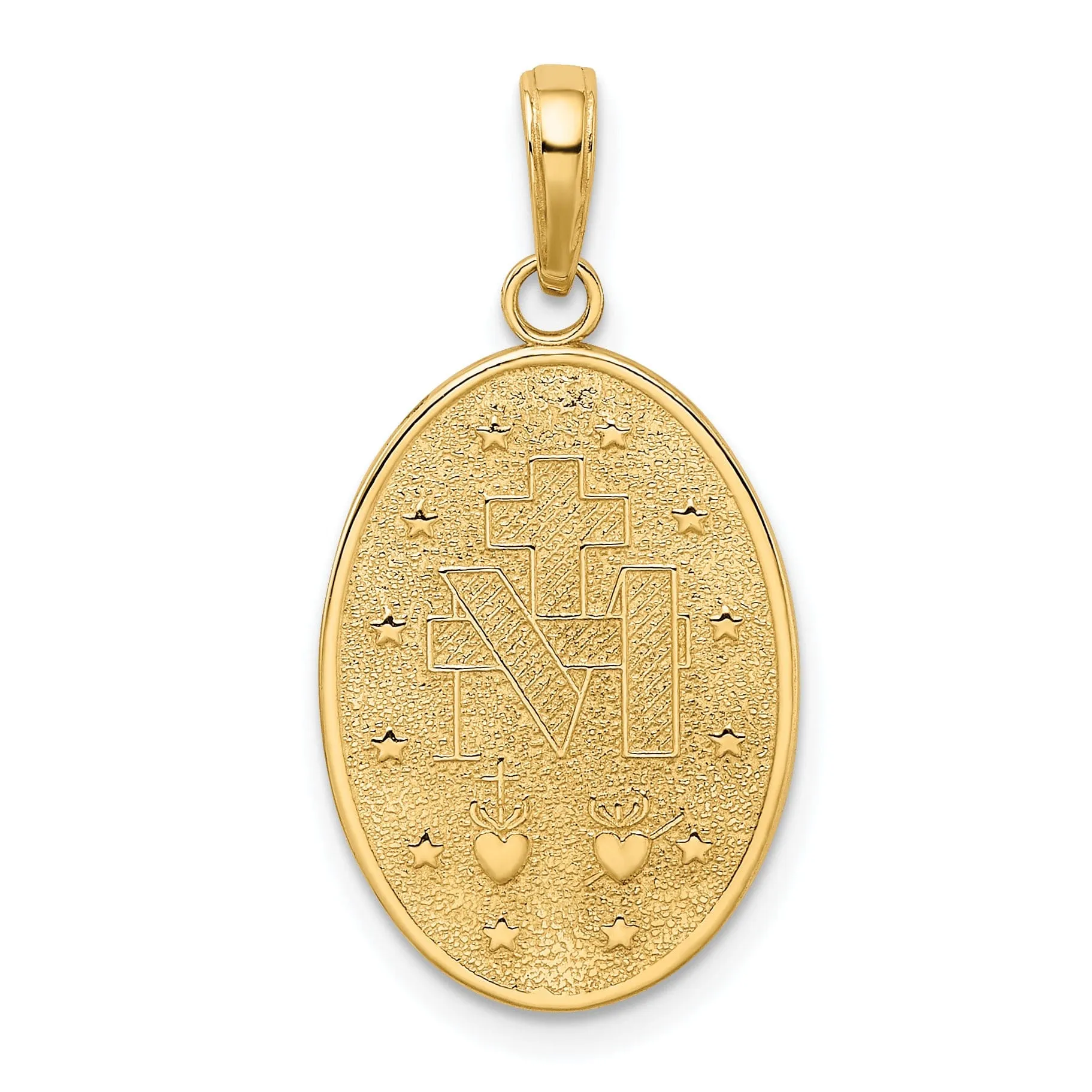 14k Yellow Gold Miraculous Medal Pendant