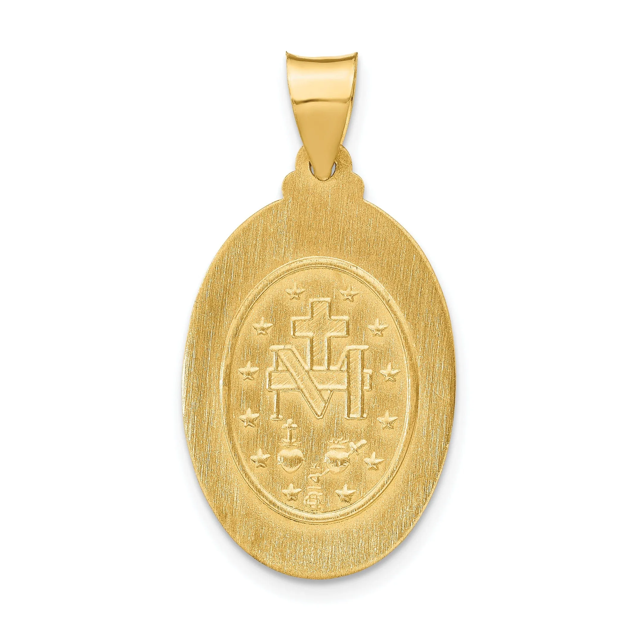 14k Yellow Gold Miraculous Medal Pendant