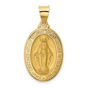 14k Yellow Gold Miraculous Medal Pendant