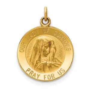 14k Yellow Gold Our Lady of Sorrows Medal