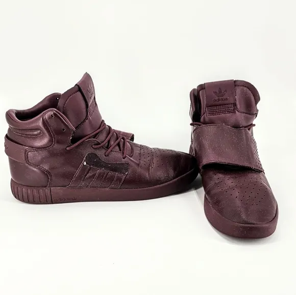Adidas Classic Tubular Maroon High-Top Sneakers