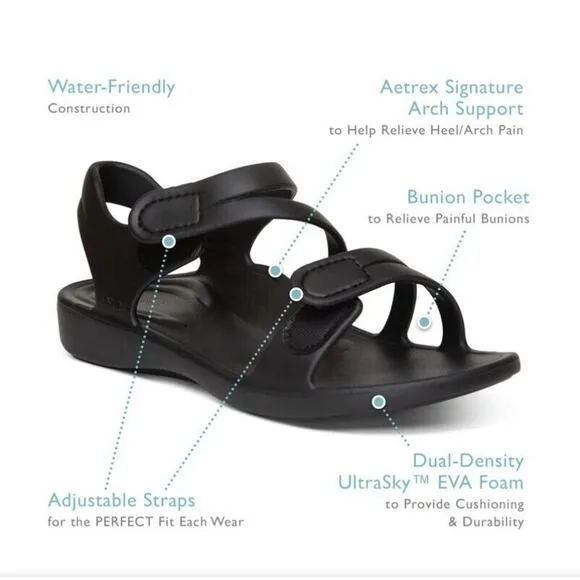 Aetrex Jillian Water Friendly Sport Sandal - Sage Women's Size 11