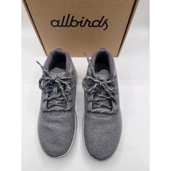Allbirds Sneakers Womens 10 Wool Runner-Up Mizzle Med/Light Grey TrainerShoe NEW