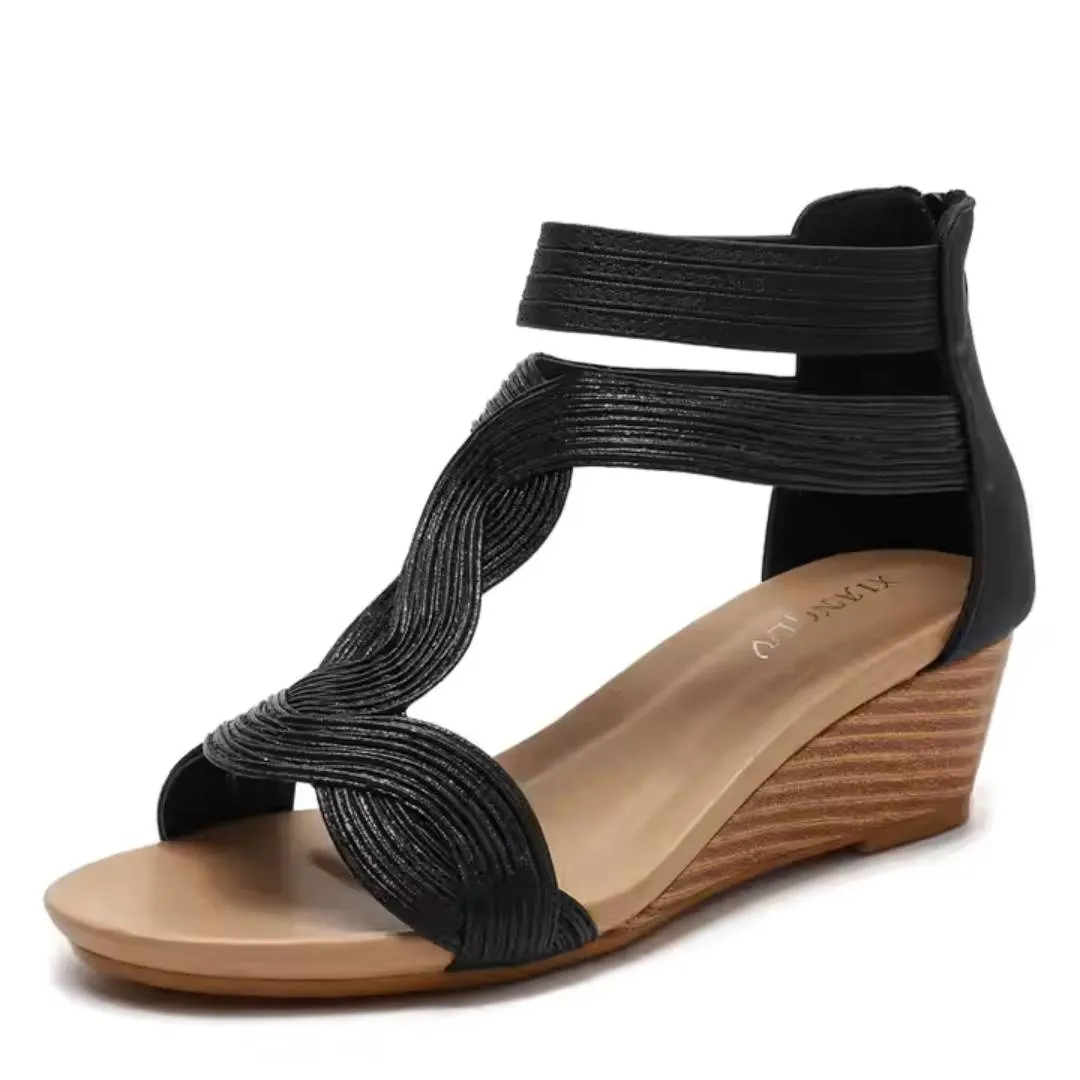 Anouk™ | Wedge Back Zipper Sandals