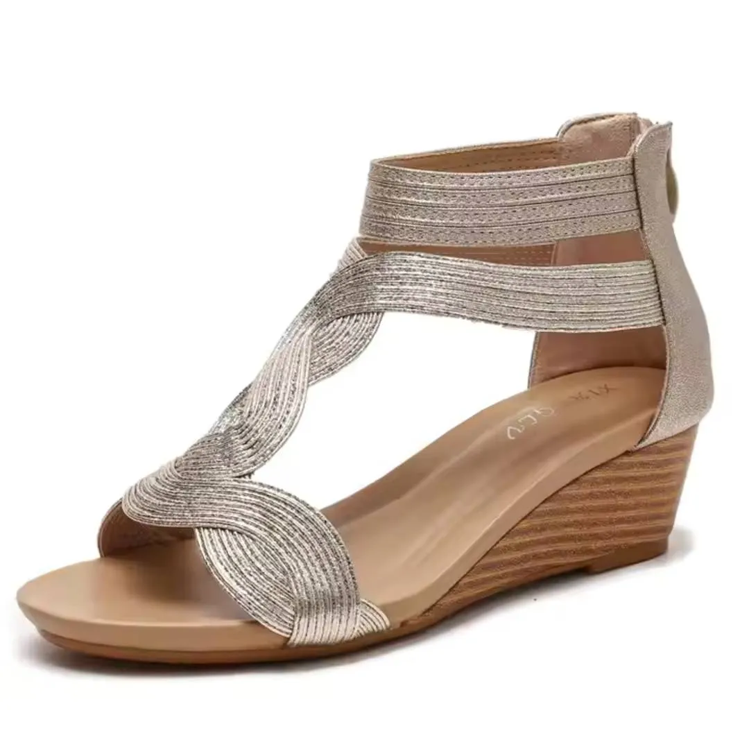 Anouk™ | Wedge Back Zipper Sandals