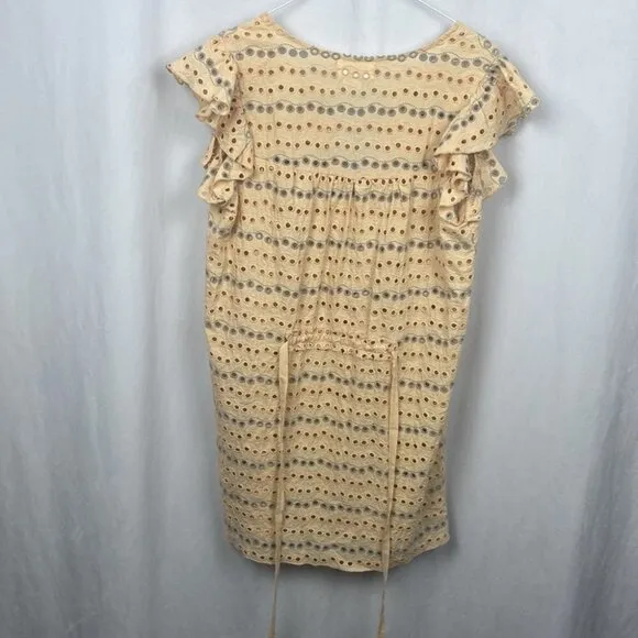 ANTHROPOLOGIE SAM &amp; LAVI Chloe Eyelet Ruffle Mini Dress or Coverup - Size Small
