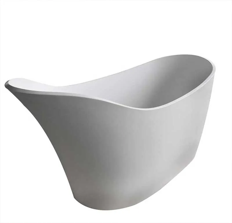 Anzzi Alto 5.6 ft. Man-Made Stone Freestanding Non-Whirlpool Bathtub in Matte White and Sol Series Faucet in Chrome