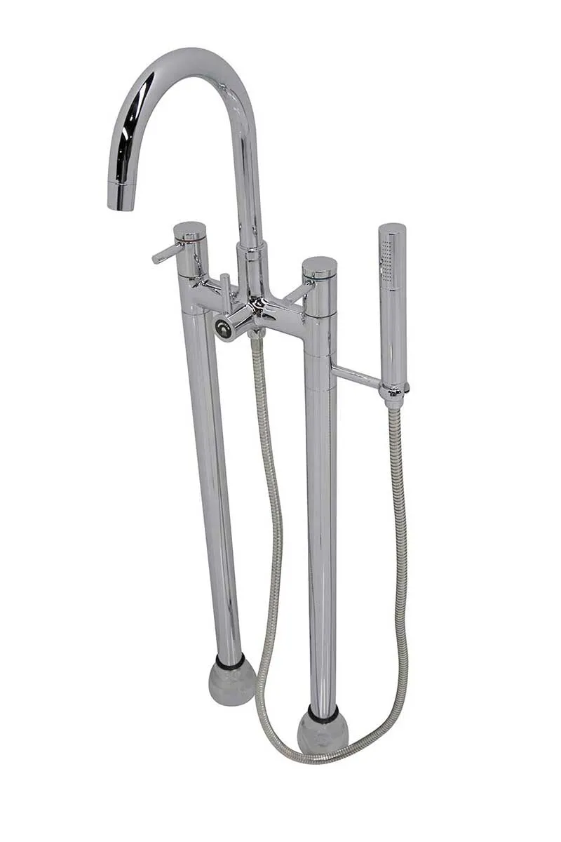 Anzzi Alto 5.6 ft. Man-Made Stone Freestanding Non-Whirlpool Bathtub in Matte White and Sol Series Faucet in Chrome