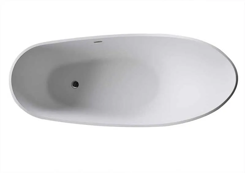 Anzzi Alto 5.6 ft. Man-Made Stone Freestanding Non-Whirlpool Bathtub in Matte White and Sol Series Faucet in Chrome