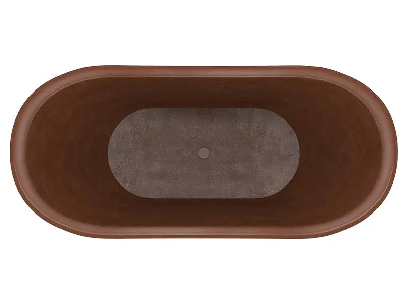 Anzzi Iida 66 in. Handmade Copper Double Slipper Clawfoot Non-Whirlpool Bathtub in Hammered Antique Copper