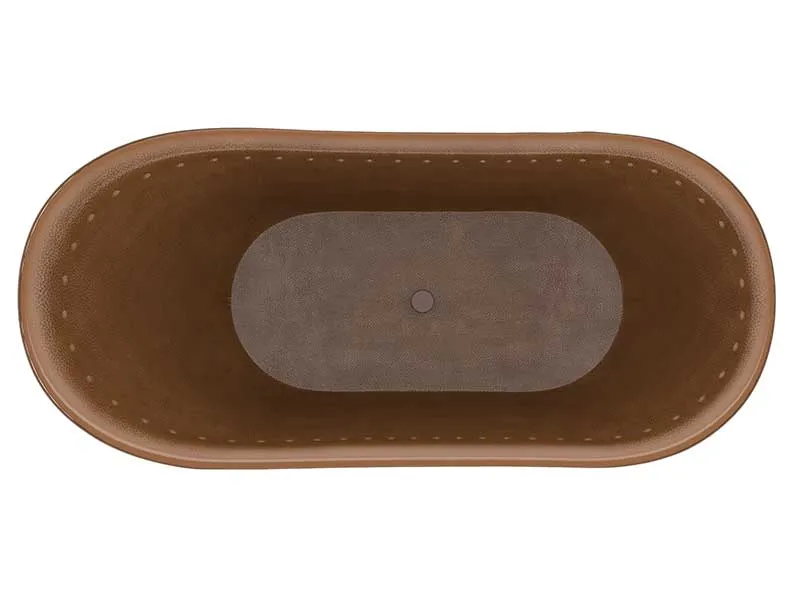 Anzzi Java 66 in. Handmade Copper Slipper Clawfoot Non-Whirlpool Bathtub in Hammered Antique Copper