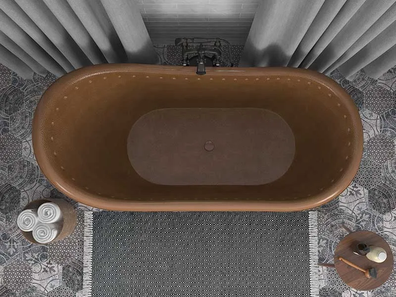 Anzzi Java 66 in. Handmade Copper Slipper Clawfoot Non-Whirlpool Bathtub in Hammered Antique Copper