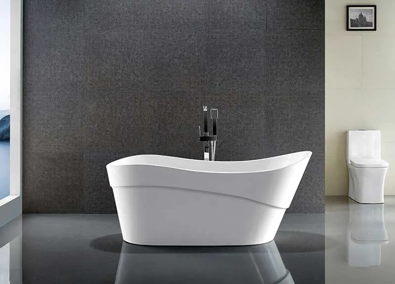 Anzzi Kahl Series 5.58 ft. Freestanding Bathtub in White