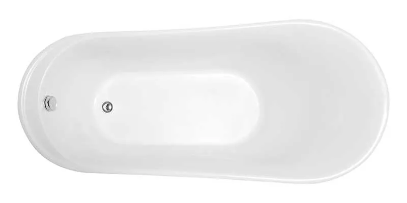 Anzzi Prima 67 in. Acrylic Flatbottom Non-Whirlpool Bathtub in White