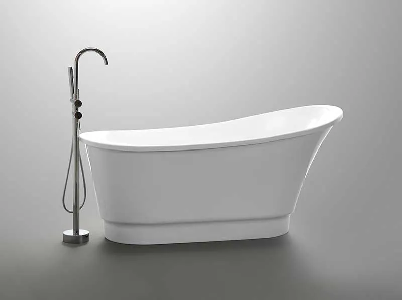 Anzzi Prima 67 in. Acrylic Flatbottom Non-Whirlpool Bathtub in White