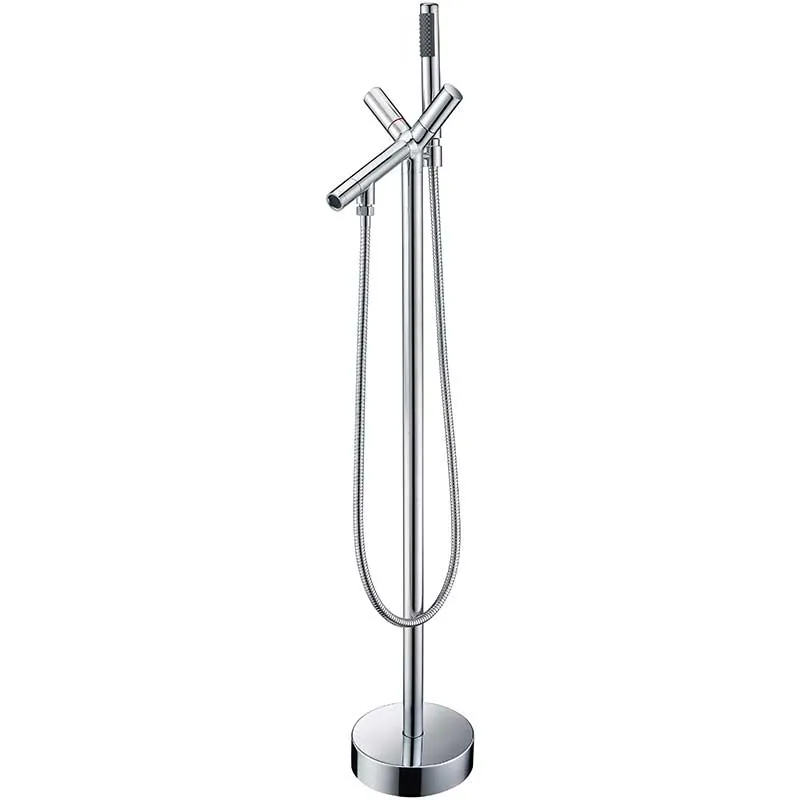Anzzi Reginald 68 in. Acrylic Soaking Bathtub in White with Havasu Faucet in Polished Chrome