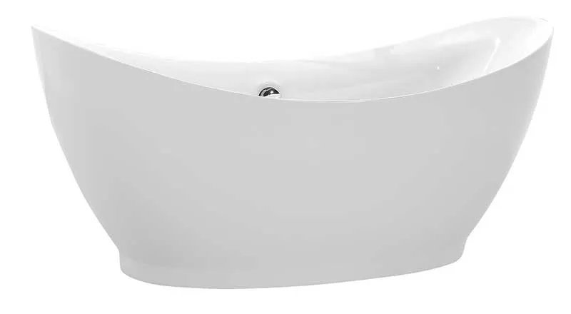 Anzzi Reginald 68 in. Acrylic Soaking Bathtub in White with Havasu Faucet in Polished Chrome