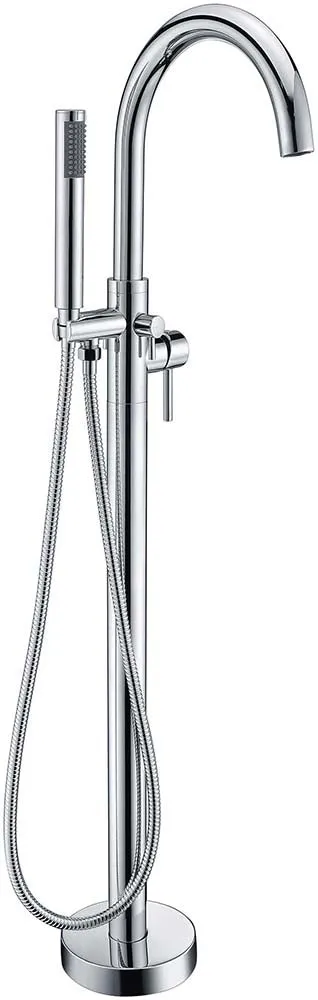 Anzzi Talyah 71 in. Acrylic Flatbottom Non-Whirlpool Bathtub in White with Kros Faucet in Polished Chrome