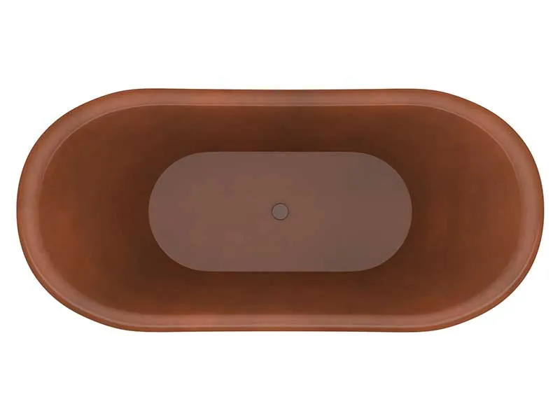 Anzzi Theodosius 68 in. Handmade Copper Double Slipper Flatbottom Non-Whirlpool Bathtub in Polished Antique Copper