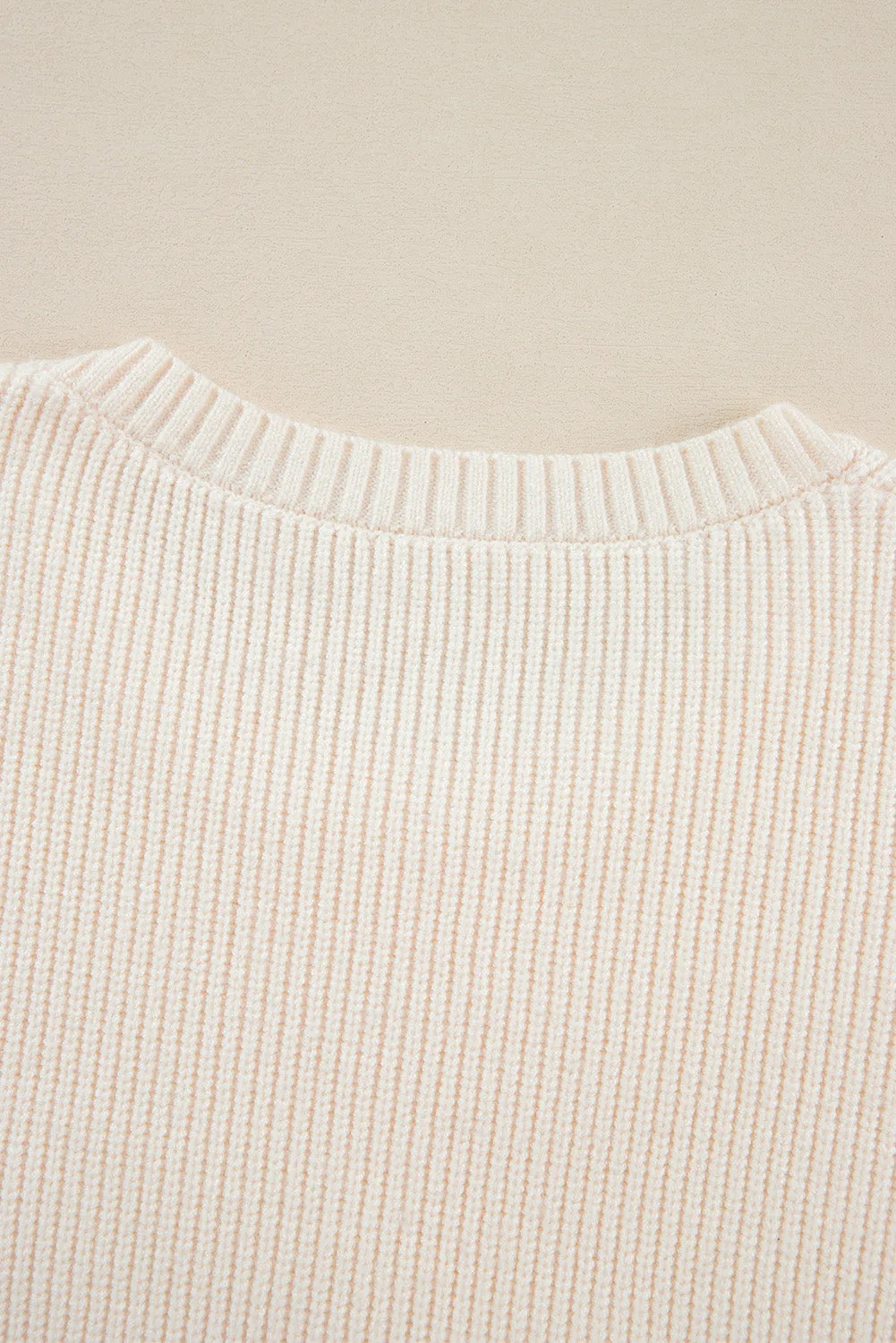 Beige Tinsel Holly Jolly Graphic Classic Sweater