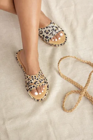 Belle Printed Flatform Sliders