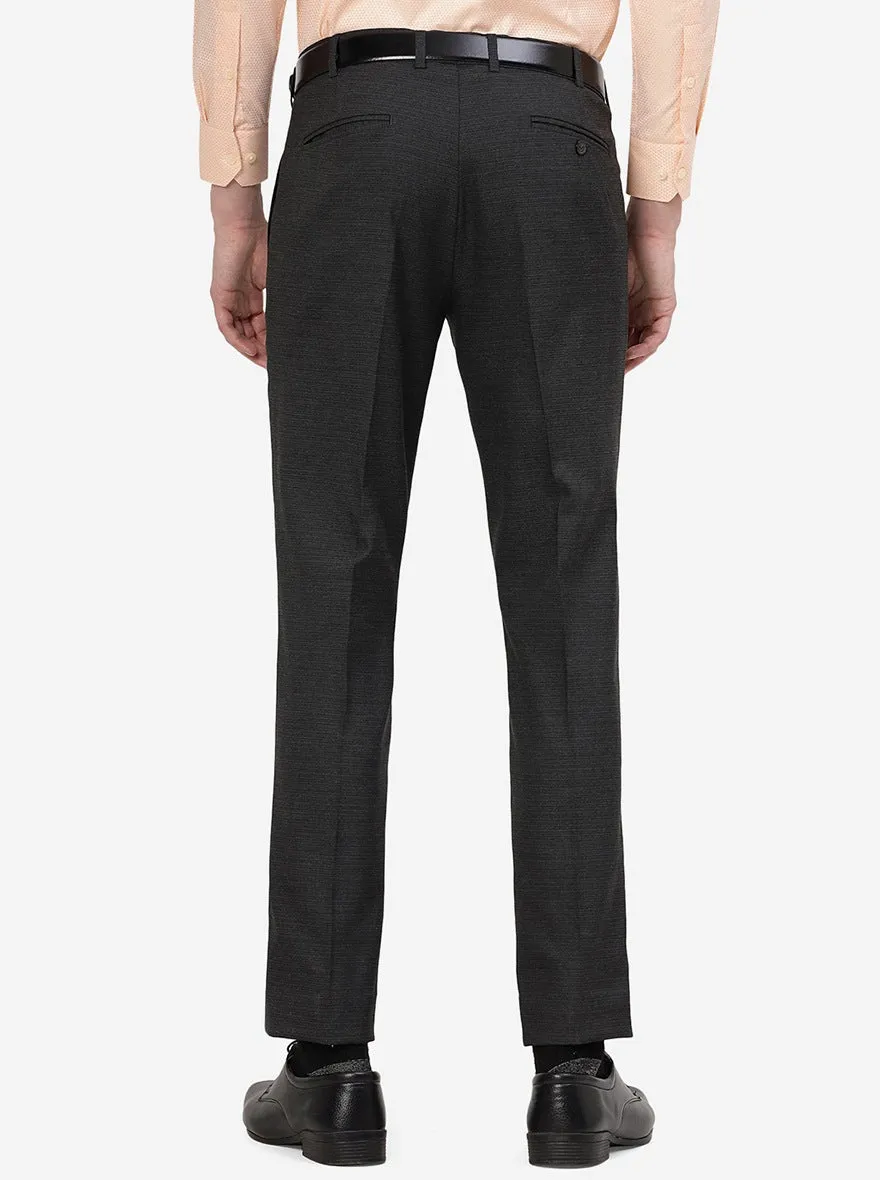 Black Solid Super Slim Fit Formal Trouser | Greenfibre