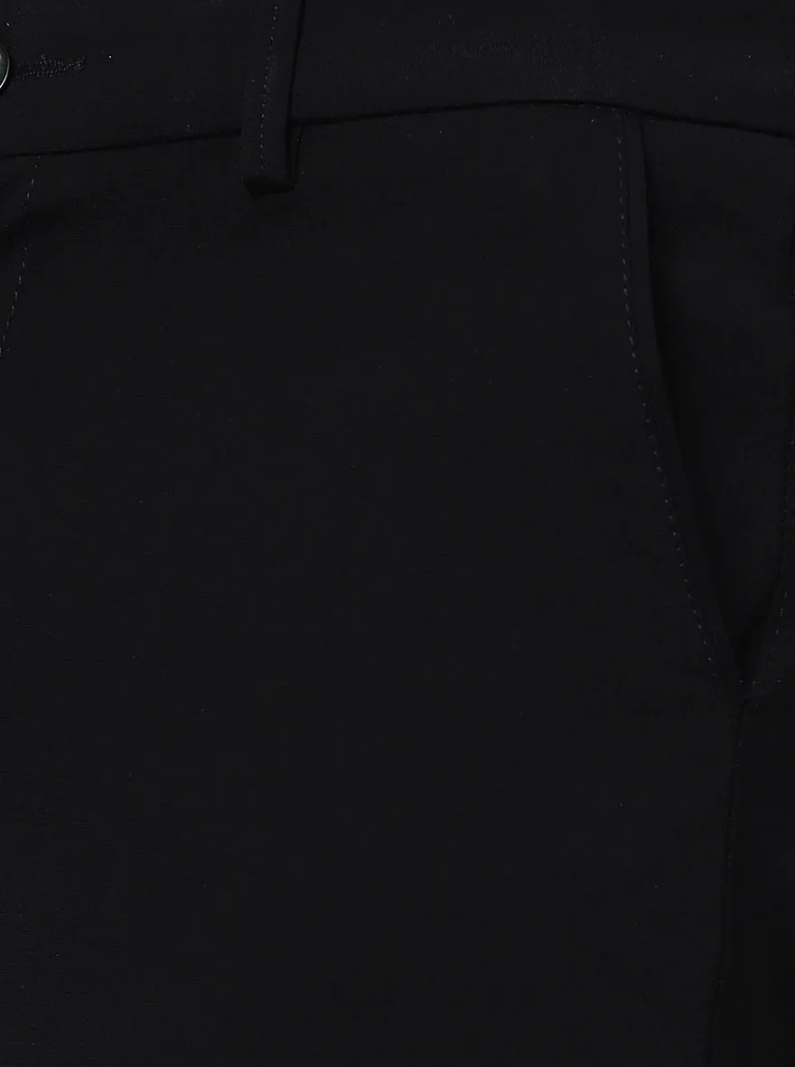 Black Solid Venice Fit Casual Trouser | JadeBlue
