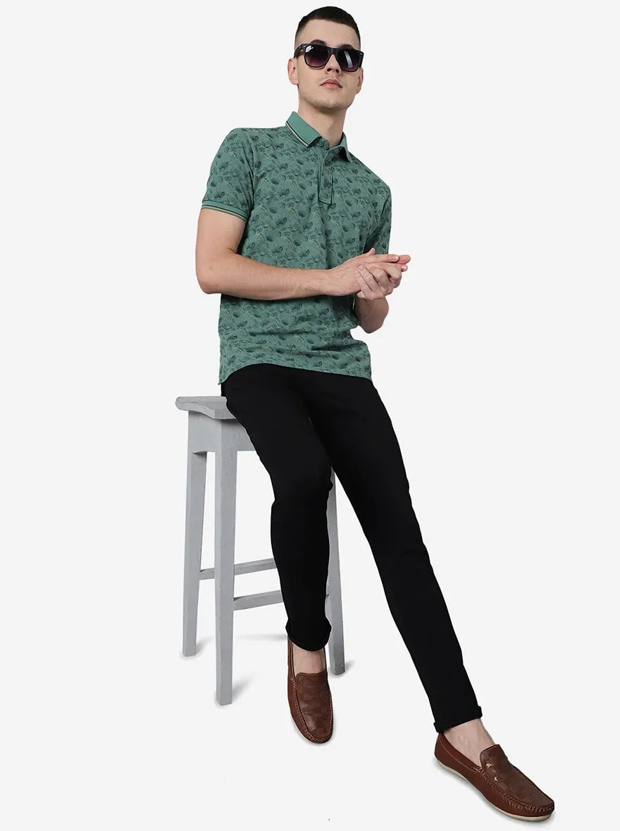 Black Solid Venice Fit Casual Trouser | JadeBlue