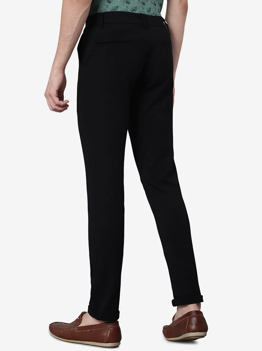 Black Solid Venice Fit Casual Trouser | JadeBlue