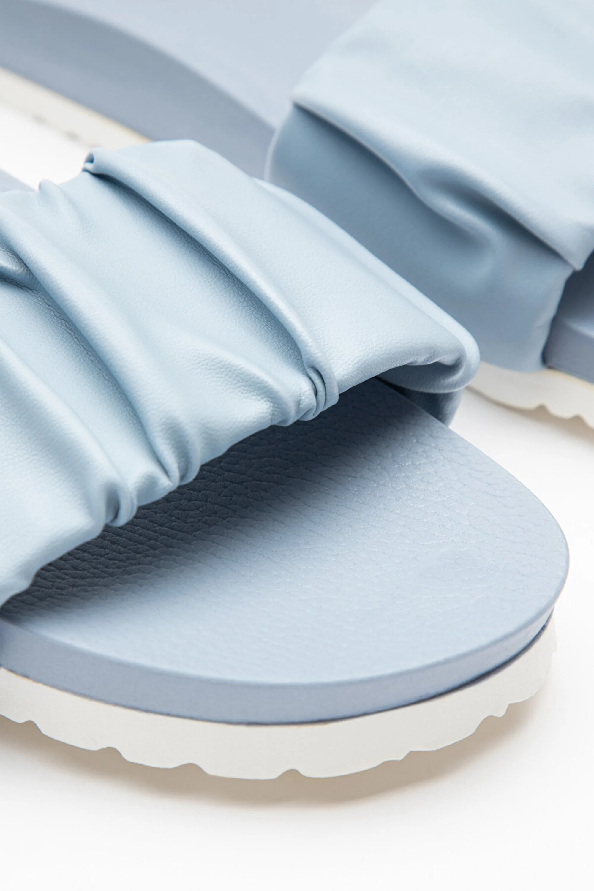 Blue Shirr Slipper