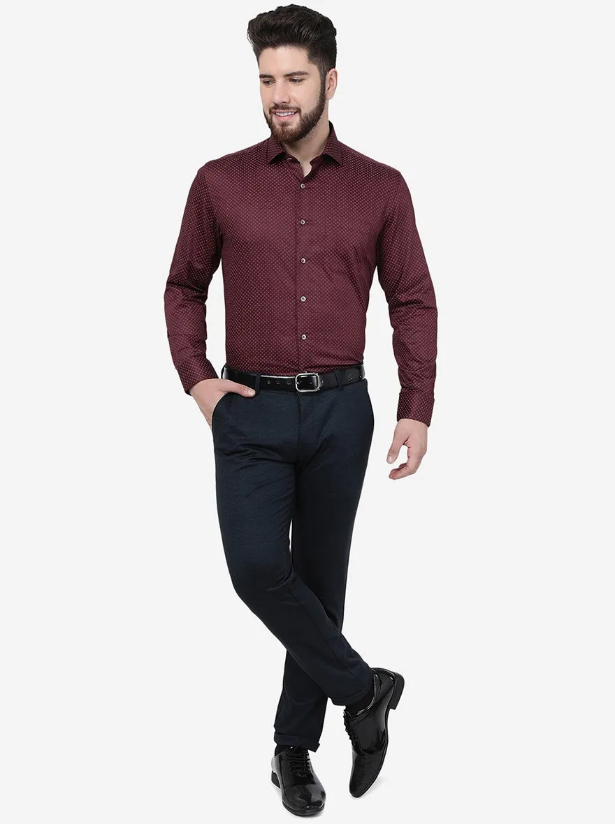 Blue Solid Slim Fit Club Wear Trouser | JB Studio