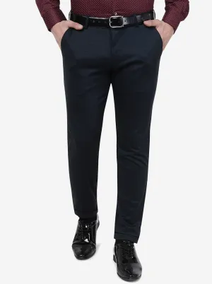 Blue Solid Slim Fit Club Wear Trouser | JB Studio