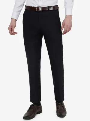 Blue Solid Slim Fit Formal Trouser | JB Studio