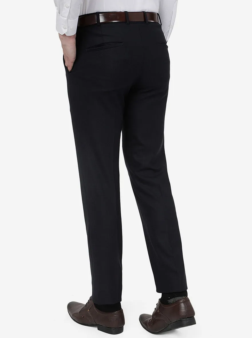 Blue Solid Slim Fit Formal Trouser | JB Studio