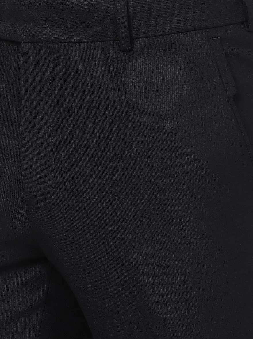 Blue Solid Slim Fit Formal Trouser | JB Studio