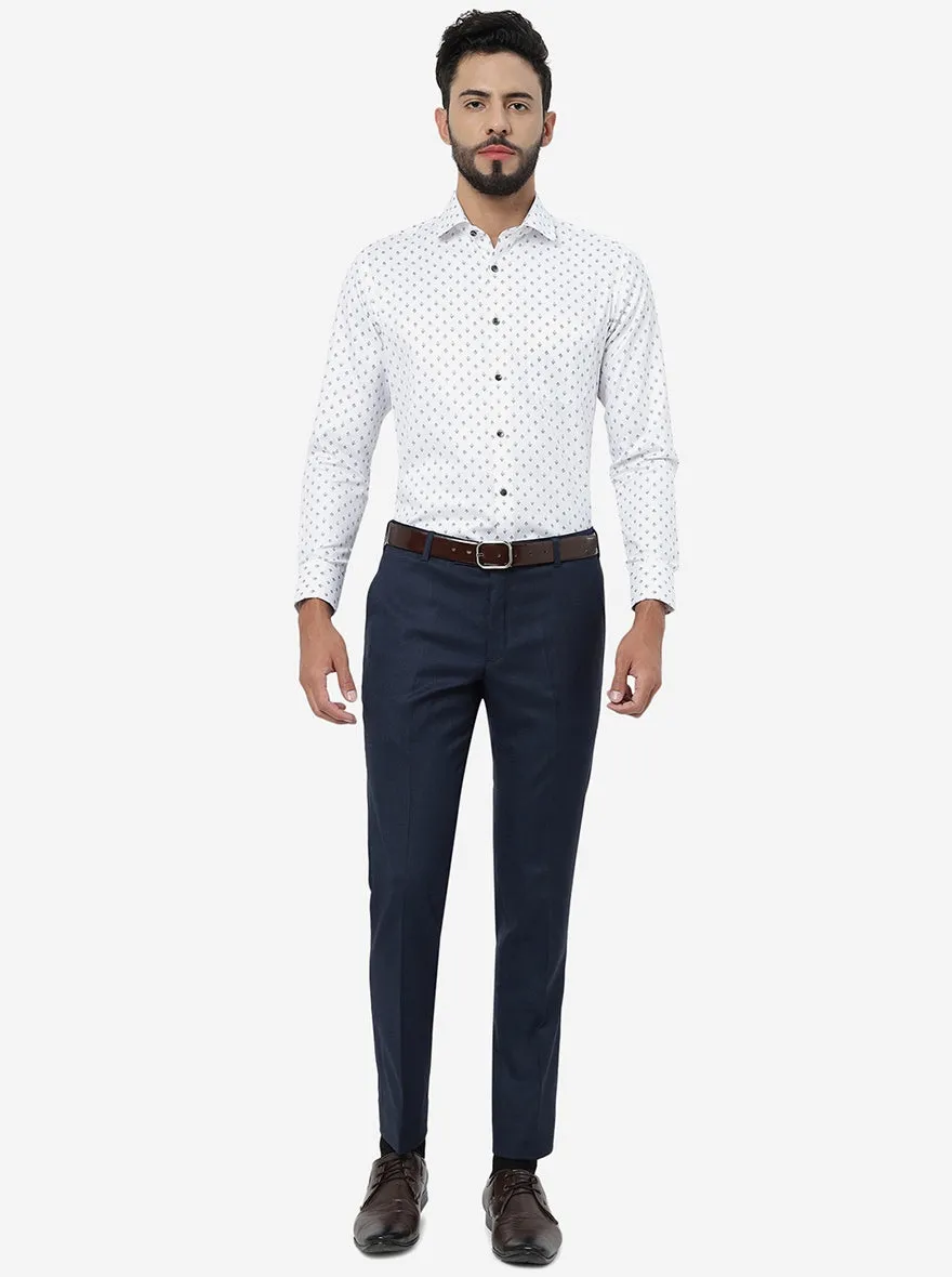 Blue Solid Super Slim Fit Formal Trouser | JadeBlue