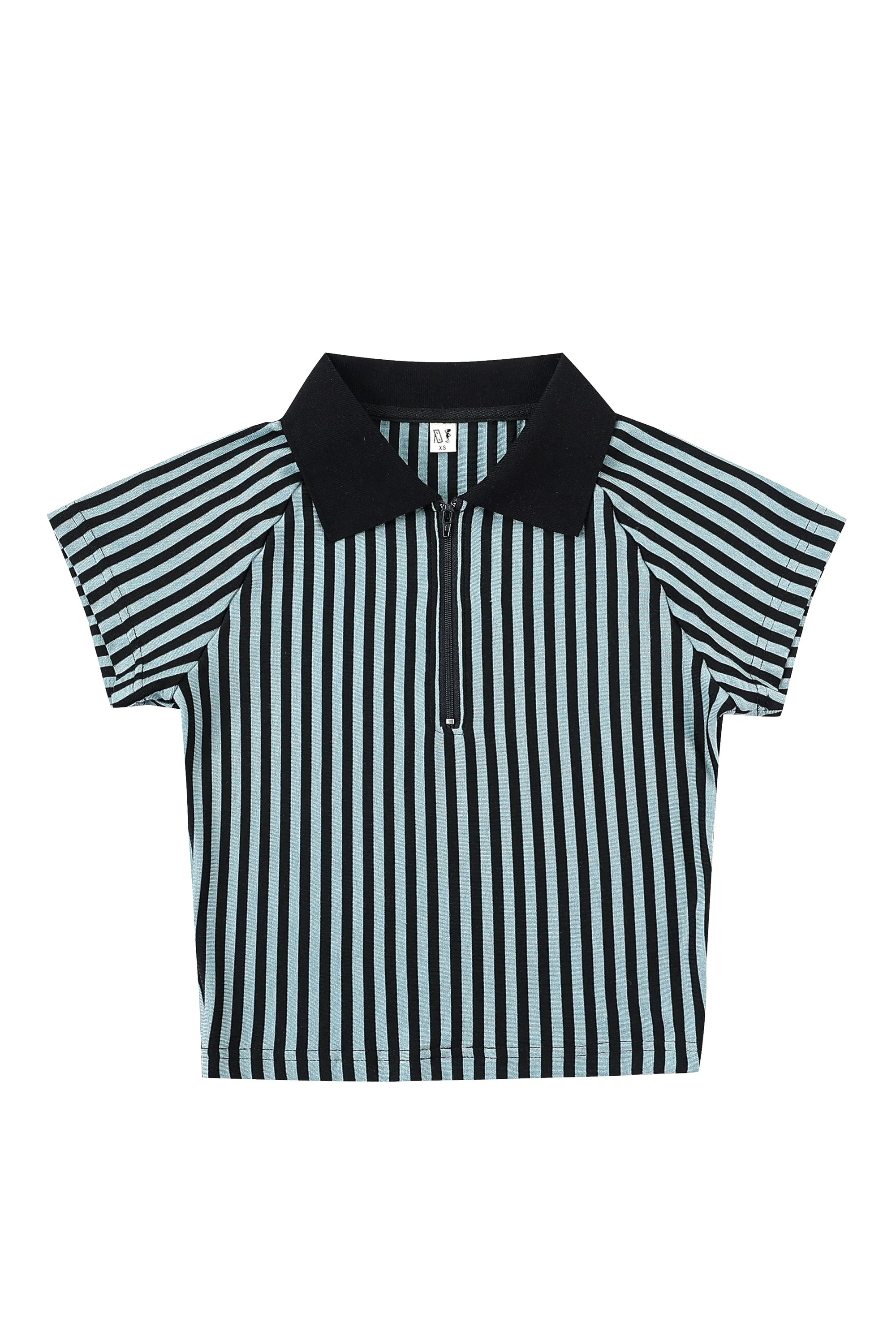 Blue Striped Tencel/Wool Polo Shirt
