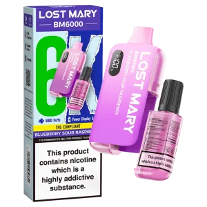 BLUEBERRY SOUR RASPBERRY - LOST MARY BM6000 DISPOSABLE VAPE - 20MG(2%)
