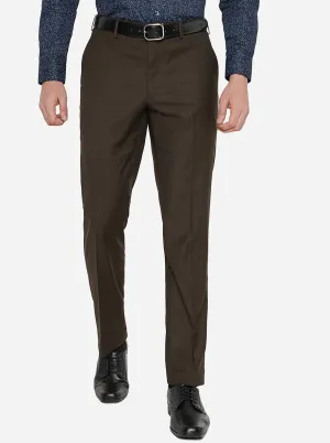 Brown Solid Classic Fit Formal Trouser | JadeBlue