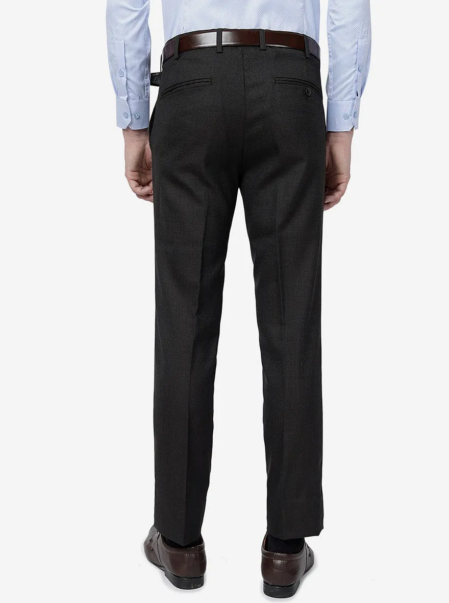 Brown Solid Slim Fit Formal Trouser | Metal