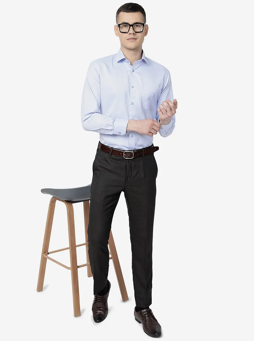 Brown Solid Slim Fit Formal Trouser | Metal