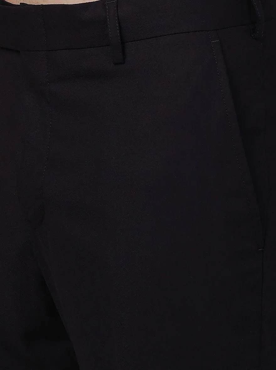 Brown Solid Slim Fit Formal Trouser | Metal