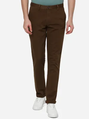 Brown Solid Uno Fit Casual Trouser | JadeBlue
