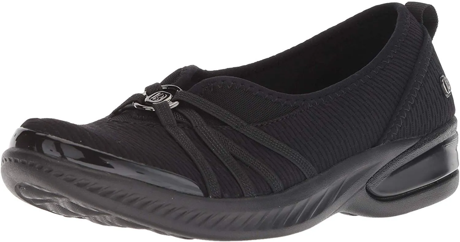 BZees Womens Niche Skimmers Ballet Flat, Black Mesh, 8.5 US