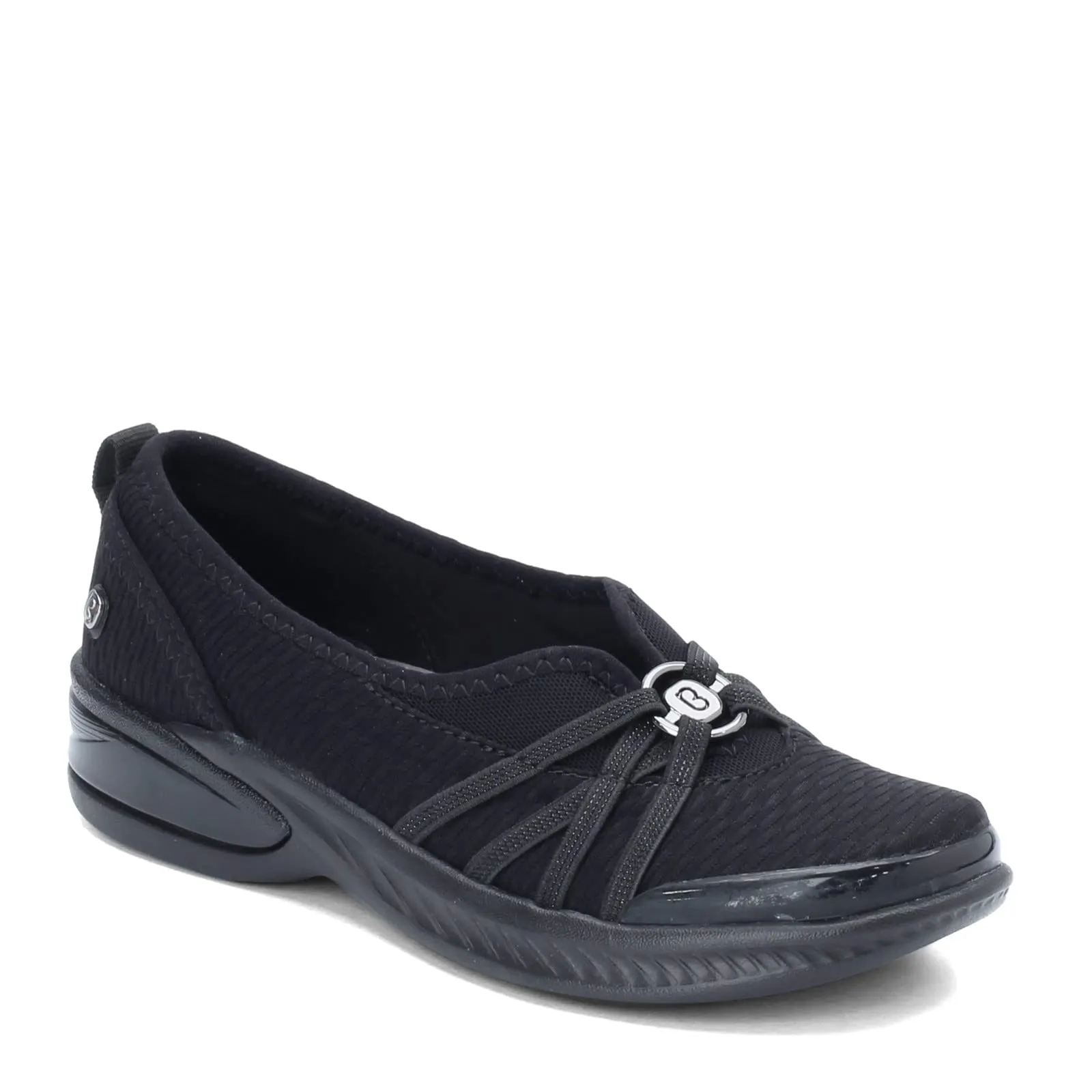 BZees Womens Niche Skimmers Ballet Flat, Black Mesh, 8.5 US