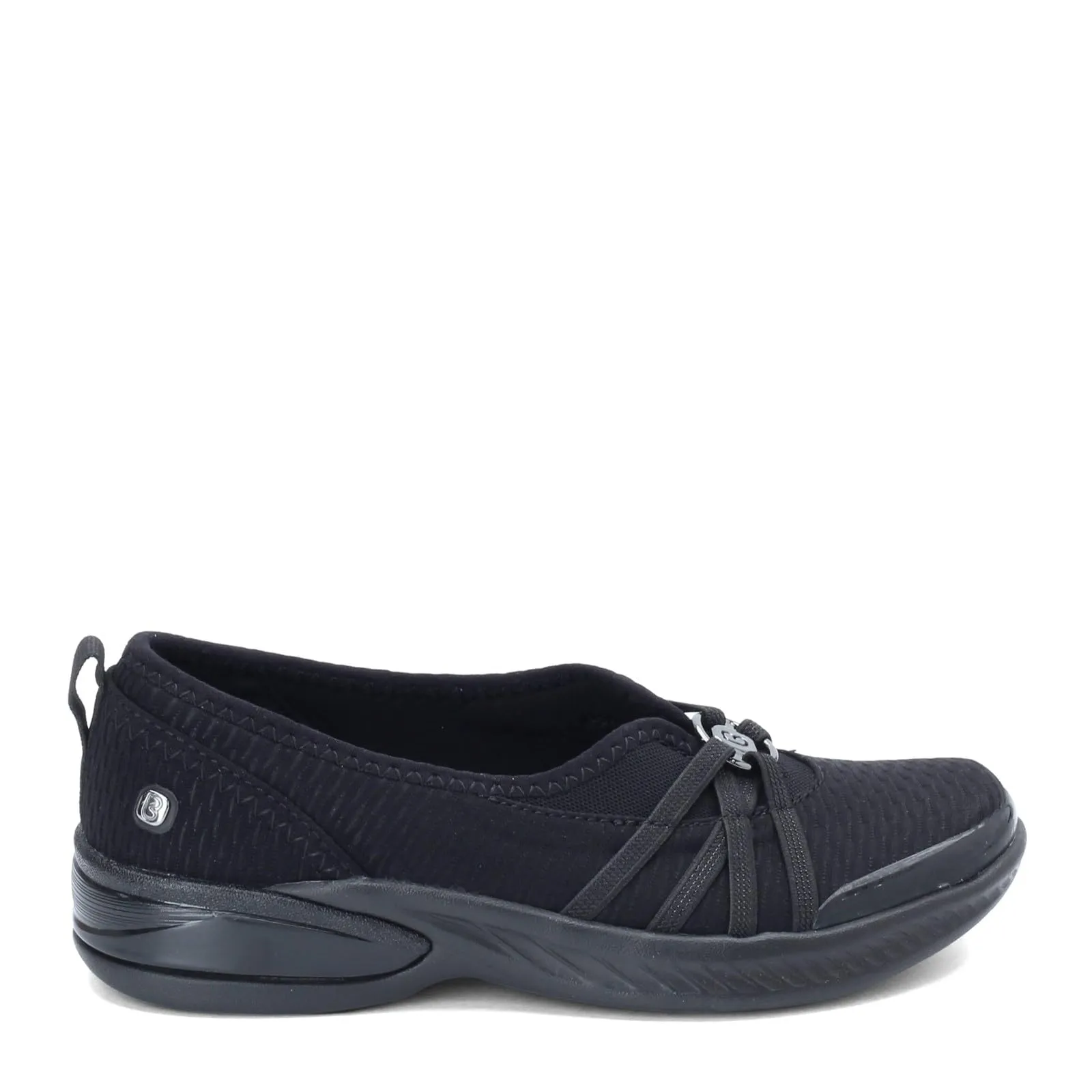 BZees Womens Niche Skimmers Ballet Flat, Black Mesh, 8.5 US