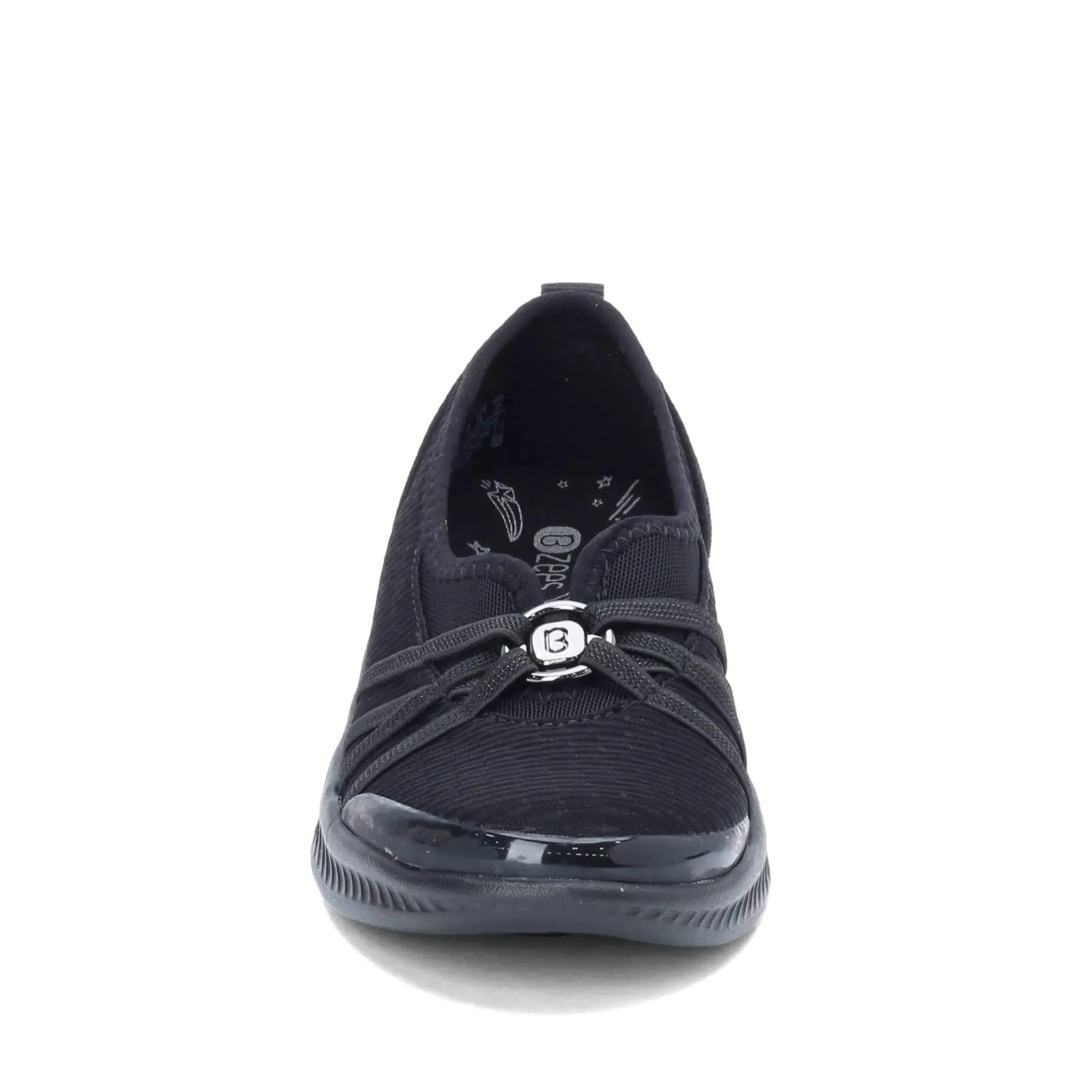 BZees Womens Niche Skimmers Ballet Flat, Black Mesh, 8.5 US