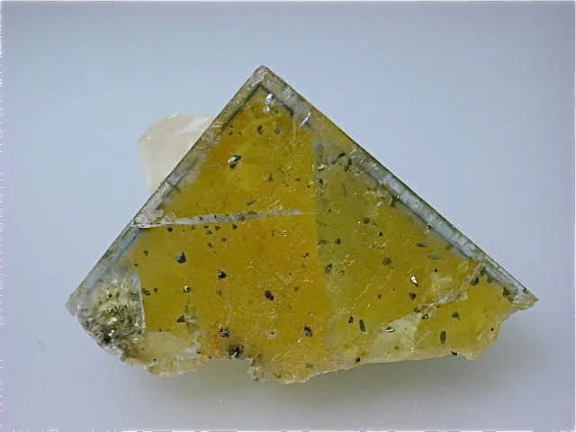 Calcite on Fluorite with Chalcopyrite Inclusions, attr: Bethel Level M. F. Oxford Mine #7, Ozark-Mahoning Company, Southern Illinois, Mined c. mid-1960s, Dr. Perry & Anne Bynum Collection, Small Cabinet 4.5 x 5.0 x 7.0 cm, $125.  Online 7/24. SOLD.